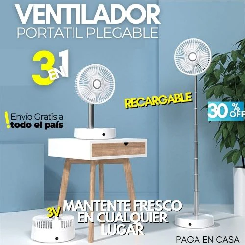 VENTILADOR PORTATIL RECARGABLE(estira 1 mts de altura) ⭐⭐⭐