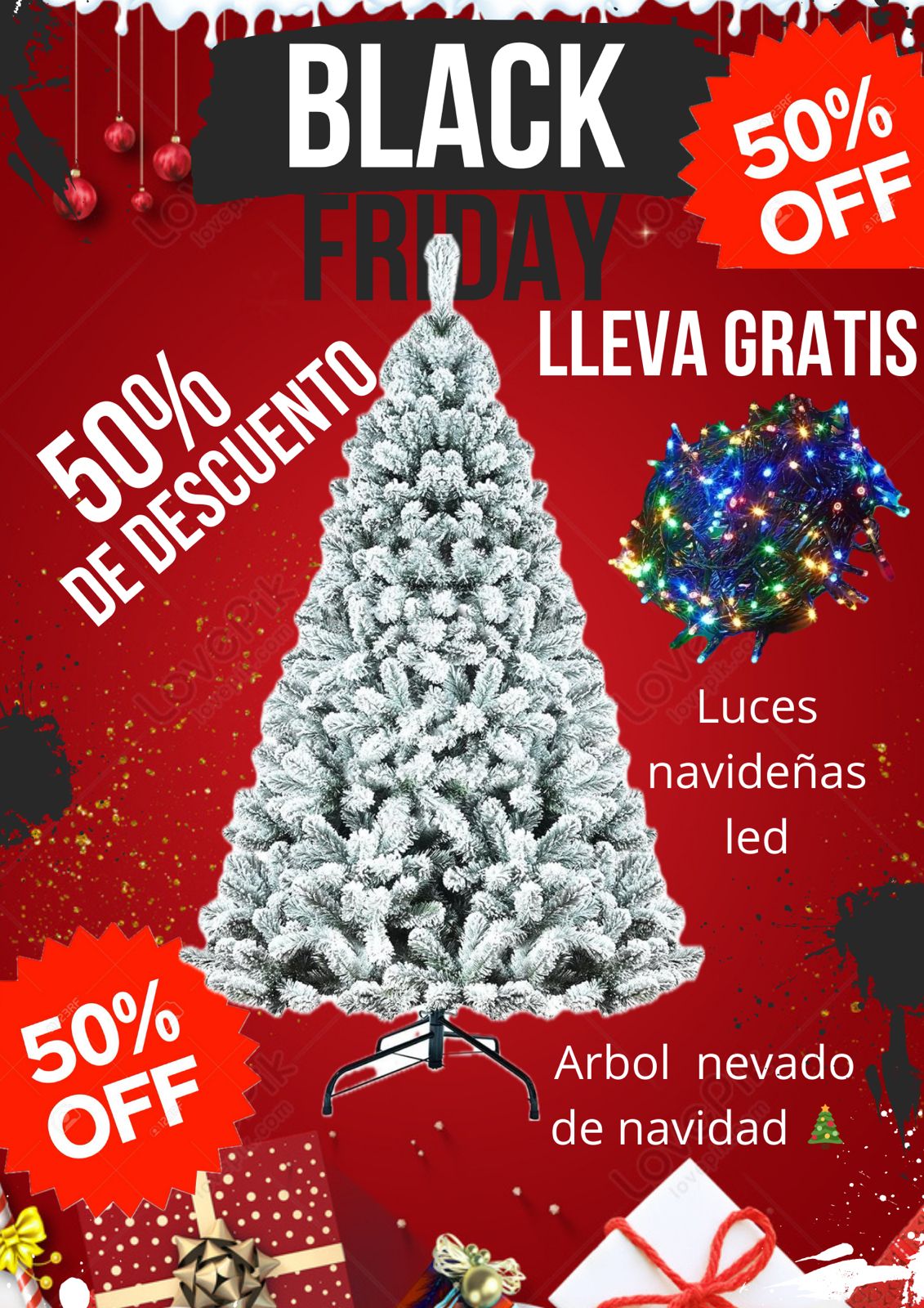 🎄ARBOL DE NAVIDAD + REGALO DE LUCES LED NAVIDEÑAS🎅